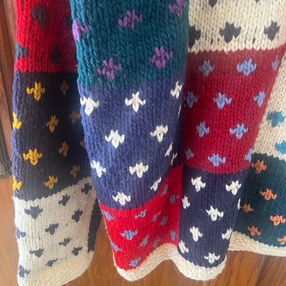 LA LLAMA Women's Cardigan Hand Made In Ecuador 100% Wool One Size Colorful EUC - Picture 8 of 13